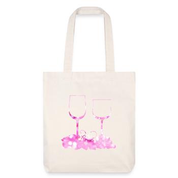 Weingläser Weinrebe Weinblatt - Stanley/Stella recycelter Heavyweight Stoffbeutel - Naturweiß - Vorne