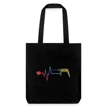 Drill pulse heartbeat - Stanley/Stella Heavyweight Recycled Tote Bag - black - Front