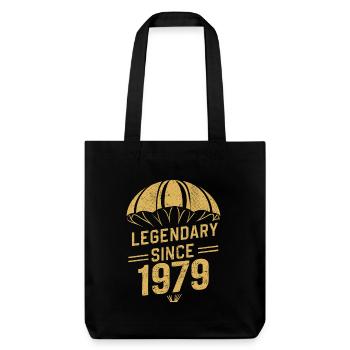 Legendär Seit 1979 - Skydiver Geburtstag Vintage - Stanley/Stella recycelter Heavyweight Stoffbeutel - Schwarz - Vorne