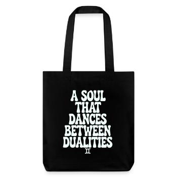Gémeaux : l’âme danse, entre les dualités - Tote bag épais recyclé Stanley/Stella - noir - Devant