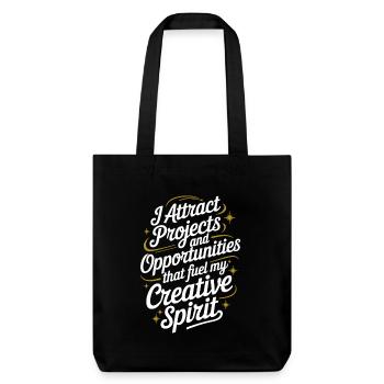 J’attire des projets et des opportunités, je manifeste - Tote bag épais recyclé Stanley/Stella - noir - Devant