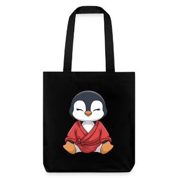Pingouin méditant en kimono - Tote bag épais recyclé Stanley/Stella - noir - Devant