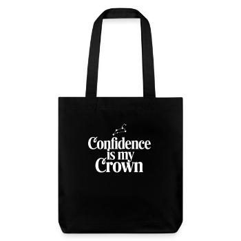 Leo Zodiac Sign: Confidence Is My Crown - Stanley/Stella Heavyweight Recycled Tote Bag - black - Front