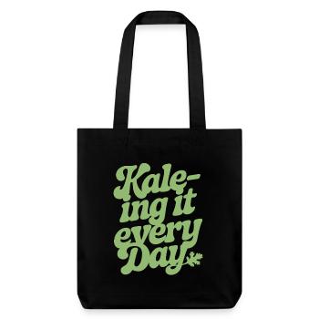 Kale-ing It Every Day Vegan Vegetarisch - Stanley/Stella recycelter Heavyweight Stoffbeutel - Schwarz - Vorne