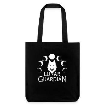 Lunar Guardian Wolf mit Mondphasen - Stanley/Stella recycelter Heavyweight Stoffbeutel - Schwarz - Vorne