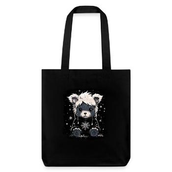 Ours en peluche Emo mignon - Tote bag épais recyclé Stanley/Stella - noir - Devant