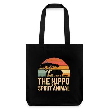 L’hippopotame est mon animal de pouvoir - Tote bag épais recyclé Stanley/Stella - noir - Devant