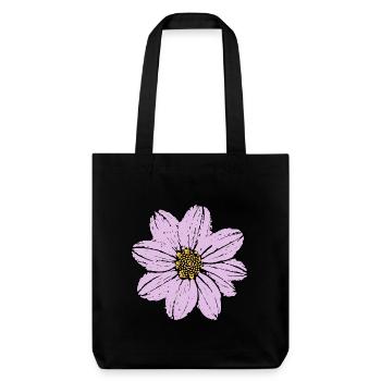Blume Blüte pastell violett flieder - Stanley/Stella recycelter Heavyweight Stoffbeutel - Schwarz - Vorne