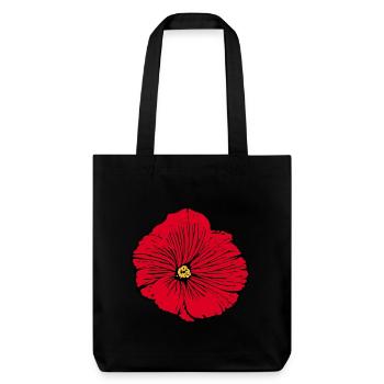 Blume rot rote Blüte Geschenk Valentinstag - Stanley/Stella recycelter Heavyweight Stoffbeutel - Schwarz - Vorne