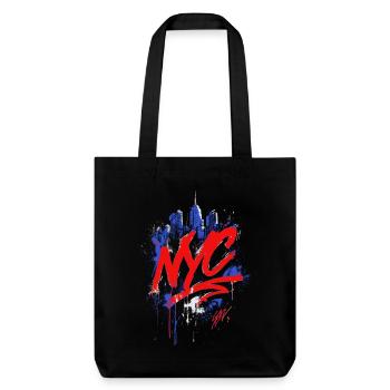 NYC Graffiti Skyline Splash - Stanley/Stella recycelter Heavyweight Stoffbeutel - Schwarz - Vorne