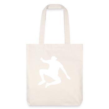 Cooles Motiv: Freerunning Springer - Stanley/Stella recycelter Heavyweight Stoffbeutel - Naturweiß - Vorne