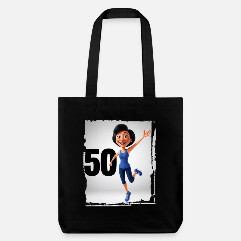Femme heureuse dans ses 50 ans - Tote bag épais recyclé Stanley/Stella - noir