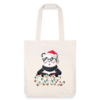 Noël panda cool - Tote bag épais recyclé Stanley/Stella - blanc cassé - Devant