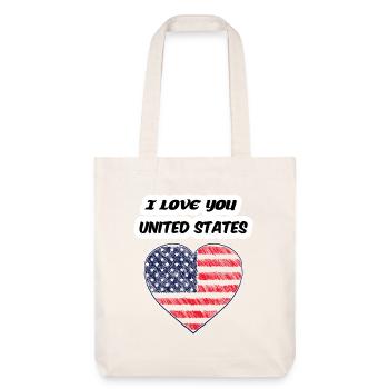 T-shirt I LOVE YOU UNITED STATES 2025 - Tote bag épais recyclé Stanley/Stella - blanc cassé - Devant