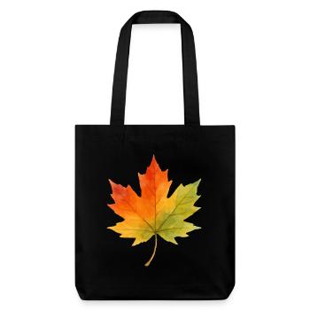 Feuille d’érable Aquarelle 1 - Tote bag épais recyclé Stanley/Stella - noir - Devant