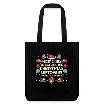Weihnachten Lustiger Spruch Xmas Essen Humor - Stanley/Stella recycelter Heavyweight Stoffbeutel - Schwarz - Vorne