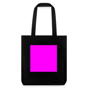 Quadrat pink - Stanley/Stella recycelter Heavyweight Stoffbeutel - Schwarz - Vorne