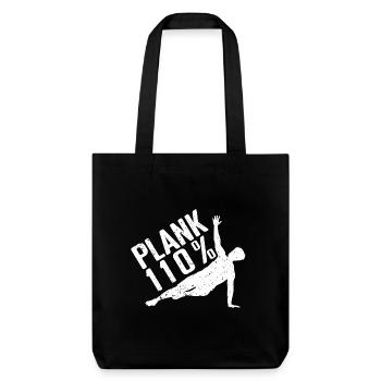 Gym Junkies Plank 110% Calisthenics Fitness - Stanley/Stella recycelter Heavyweight Stoffbeutel - Schwarz - Vorne