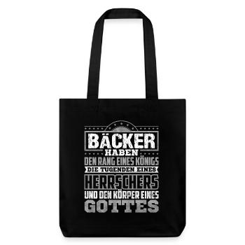 Bäcker Backstube Bäckerei Backhaus backen Geschenk - Stanley/Stella recycelter Heavyweight Stoffbeutel - Schwarz - Vorne