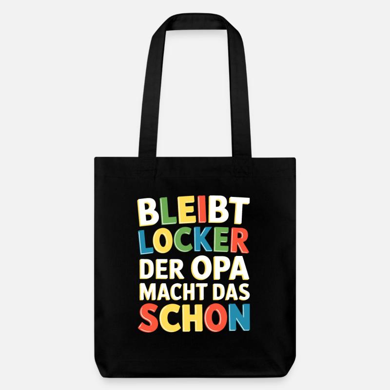 Bleibt locker Opa macht das schon Opa kann das - Stanley/Stella recycelter Heavyweight Stoffbeutel - Schwarz