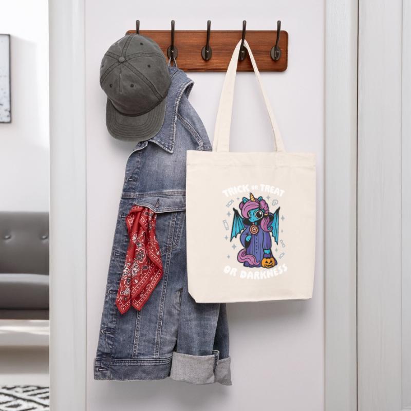 Dunkles süßes Einhorn - Süßes oder Saures oder Dunkelheit Stanley/Stella recycelter Heavyweight Stoffbeutel