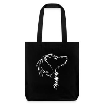 Langhaardackel Silhouette Hunde Hund Wilsigns - Stanley/Stella recycelter Heavyweight Stoffbeutel - Schwarz - Vorne
