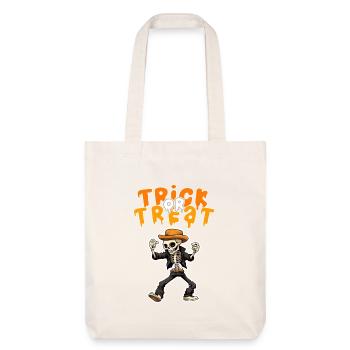 Halloween Design Creepy Skeleton Design - Stanley/Stella Heavyweight Recycled Tote Bag - natural white - Front