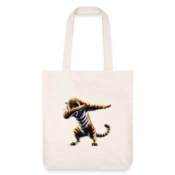 Lustiges Dabbing Tiger Wildtier Tierliebhaber - Stanley/Stella recycelter Heavyweight Stoffbeutel - Naturweiß - Vorne