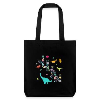 JULIAN - Beau prénom de garçon avec dinosaure - Tote bag épais recyclé Stanley/Stella - noir - Devant