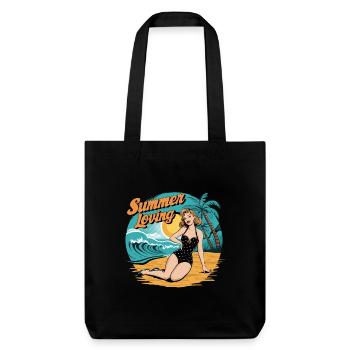 Ambiance rétro d’amour de la plage pour un - Tote bag épais recyclé Stanley/Stella - noir - Devant