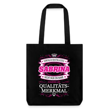 Qualitätsmerkmal Sabrina einfach Erstklassig - Stanley/Stella recycelter Heavyweight Stoffbeutel - Schwarz - Vorne