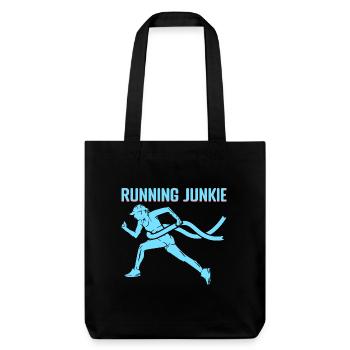 Marathonien junkie de course à pied - Tote bag épais recyclé Stanley/Stella - noir - Devant
