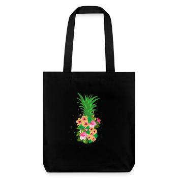 Ananas - Stanley/Stella recycelter Heavyweight Stoffbeutel - Schwarz - Vorne