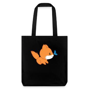 Fuchs - Füchsin - Fuchsliebhaber - Fuchsbaby - Stanley/Stella recycelter Heavyweight Stoffbeutel - Schwarz - Vorne