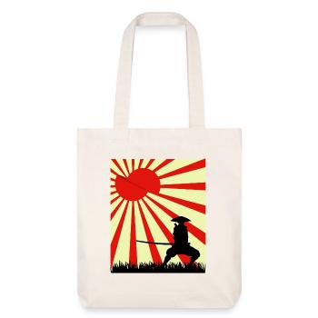 Mond Scheibe Samurai - Stanley/Stella recycelter Heavyweight Stoffbeutel - Naturweiß - Vorne