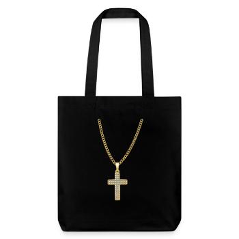Collier Jésus Christ Croix Cadeau - Tote bag épais recyclé Stanley/Stella - noir - Devant
