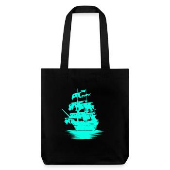Sailing Ship Seafaring Fantasy Maritime Dinghy - Stanley/Stella Heavyweight Recycled Tote Bag - black - Front