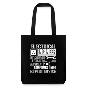 Elektroingenieur Lustiger Elektroingenieur - Stanley/Stella recycelter Heavyweight Stoffbeutel - Schwarz - Vorne