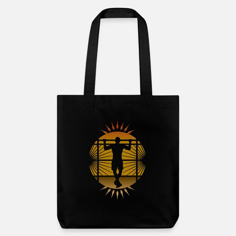 Pull-up calisthenics - Stanley/Stella Heavyweight Recycled Tote Bag - black