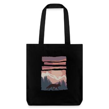 Fox Forest Animal Gift - Stanley/Stella Heavyweight Recycled Tote Bag - black - Front