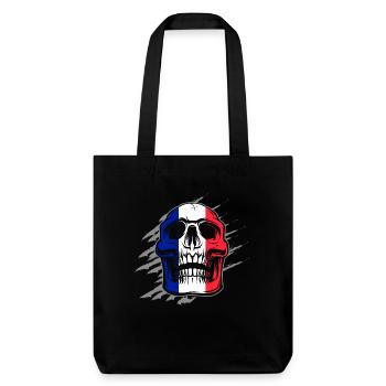 Drapeau de la France Skull - Tote bag épais recyclé Stanley/Stella - noir - Devant