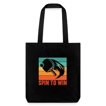 Table Tennis Spin to Win Player Player - Stanley/Stella Heavyweight Recycled Tote Bag - black - Front
