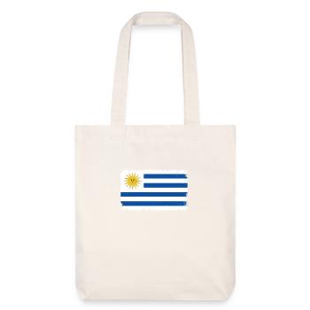 Uruguay Herzschlag Flagge Vintage Uruguay - Stanley/Stella recycelter Heavyweight Stoffbeutel - Naturweiß - Vorne