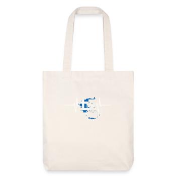 Grèce Herzschlag Flagge Vintage - Tote bag épais recyclé Stanley/Stella - blanc cassé - Devant