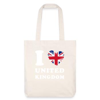 England I love United Kingdom - Stanley/Stella recycelter Heavyweight Stoffbeutel - Naturweiß - Vorne
