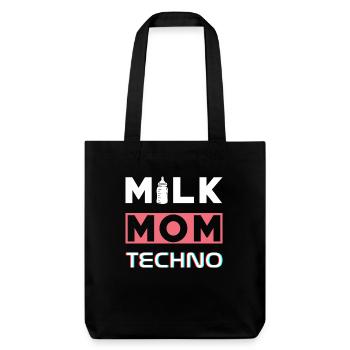 Milk Mom Techno - Stanley/Stella recycelter Heavyweight Stoffbeutel - Schwarz - Vorne