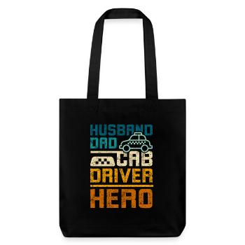 Husband dad cab driver hero - Stanley/Stella Heavyweight Recycled Tote Bag - black - Front