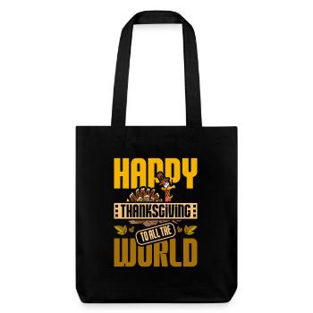 Joyeux remerciements au monde entier - Tote bag épais recyclé Stanley/Stella - noir - Devant