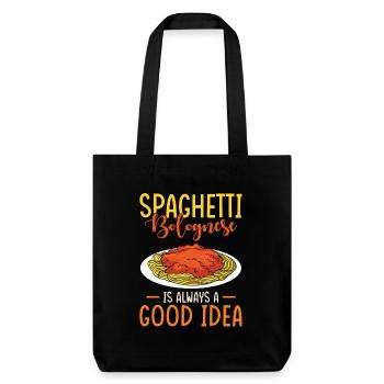 Spaghetti Bolognese - Stanley/Stella recycelter Heavyweight Stoffbeutel - Schwarz - Vorne