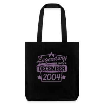 Legendär seit Dezember 2004 Retro Sprüche - Stanley/Stella recycelter Heavyweight Stoffbeutel - Schwarz - Vorne